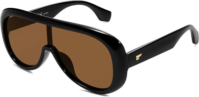 VANLINKER Oversized Aviator Square Sunglasses Womens Men Trendy One-Piece Polarized Lens Retro Fu... | Amazon (US)