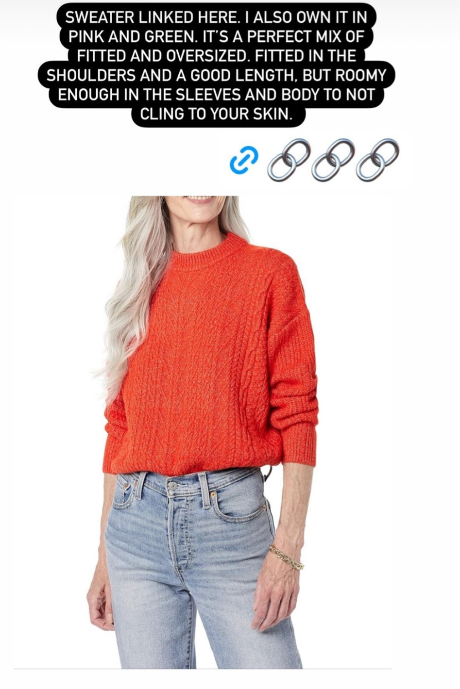 Cable crewneck sweater