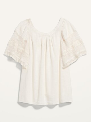 Crochet Flutter-Sleeve Swing Top for Women | Old Navy (CA)