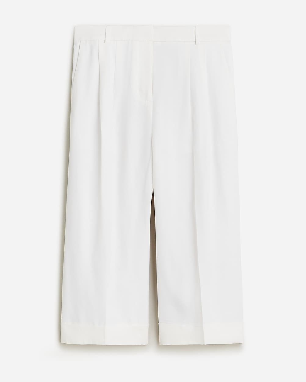 Long pleated trouser short in drapey viscose | J.Crew US