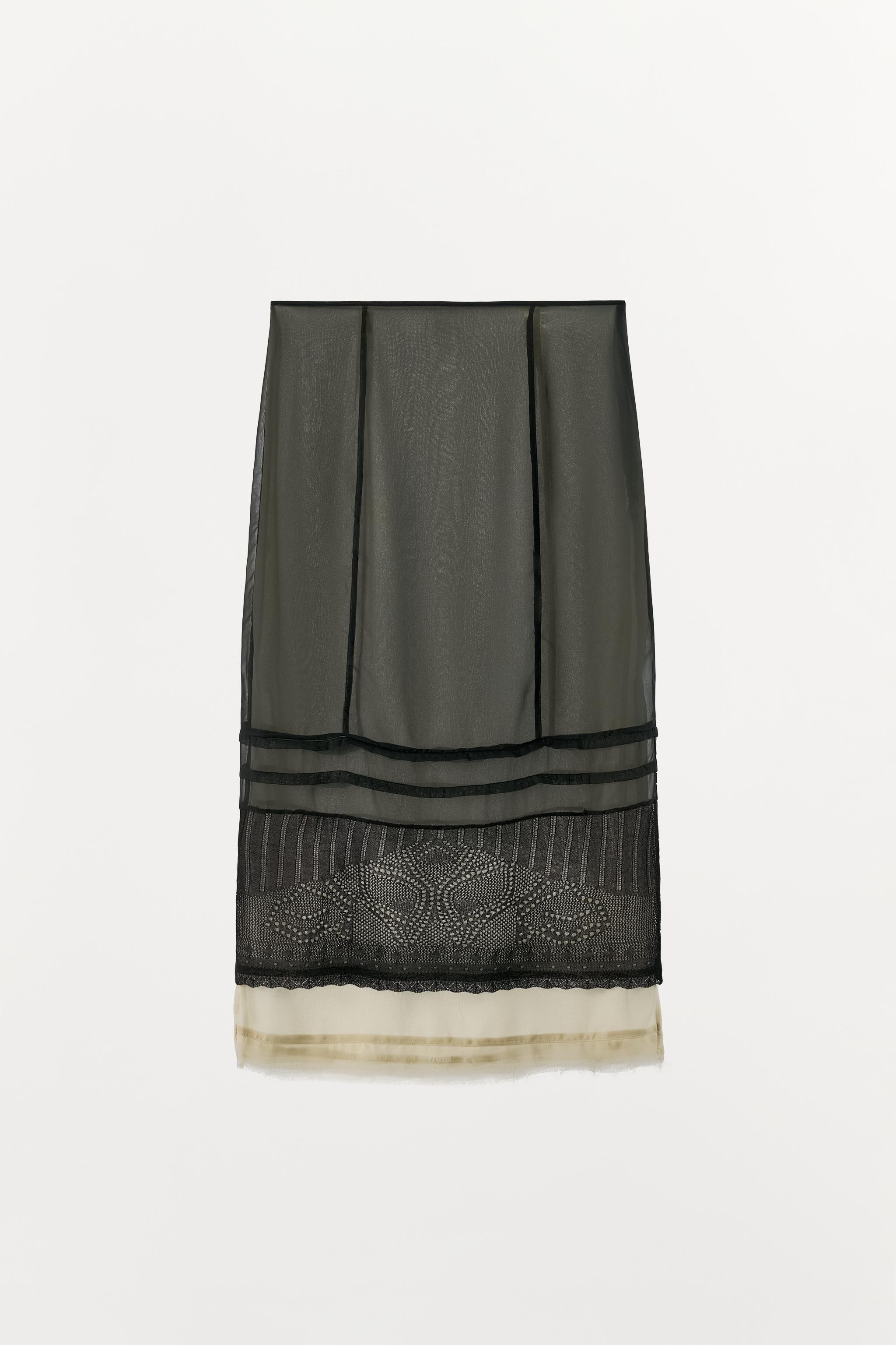 ORGANZA AND KNIT MIDI SKIRT | Zara US