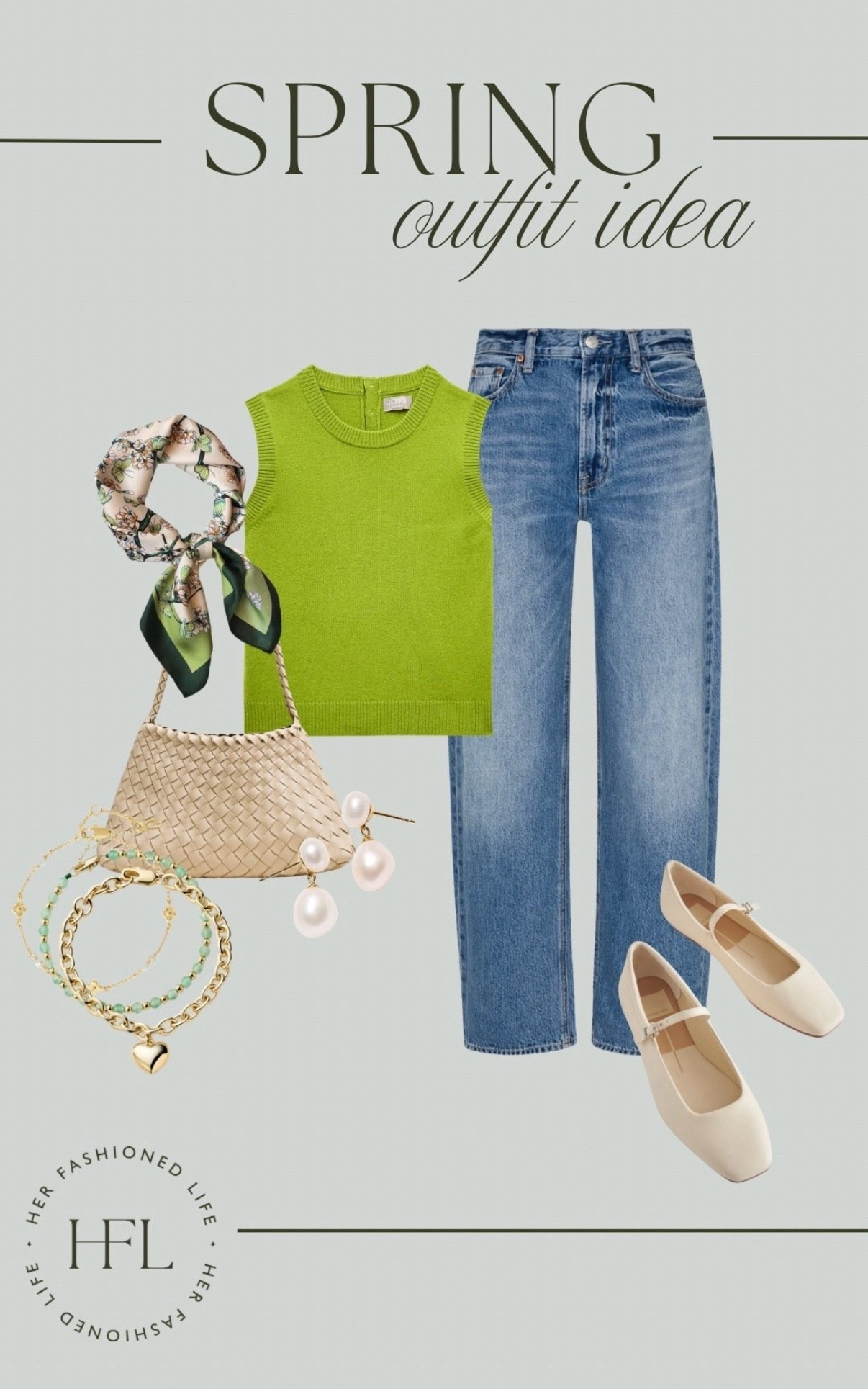 Spring outfit idea! 
Pistola code: TAMMY15

#AmazonFinds #PistolaDenim #Bag #Scarf #SpringOutfitIdea #Flats #Anthro #Quince #Jewelry #SaleAlert 

#LTKOver40 
