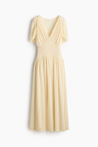 H & M - Sheer Jersey Midi Dress - Yellow | H&M (US + CA)