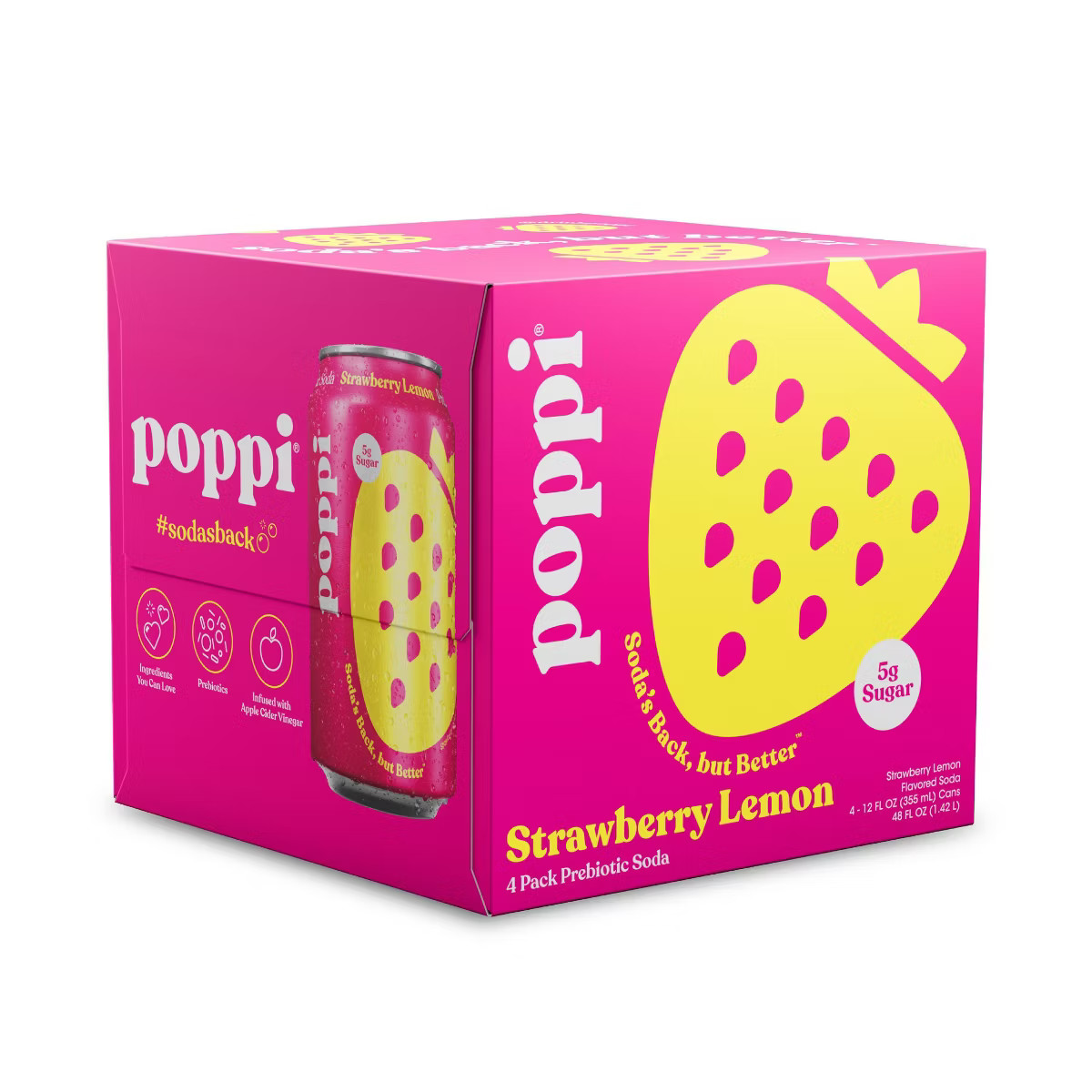 Poppi Strawberry Lemon Prebiotic Beverage - 4pk/12 fl oz Cans | Target