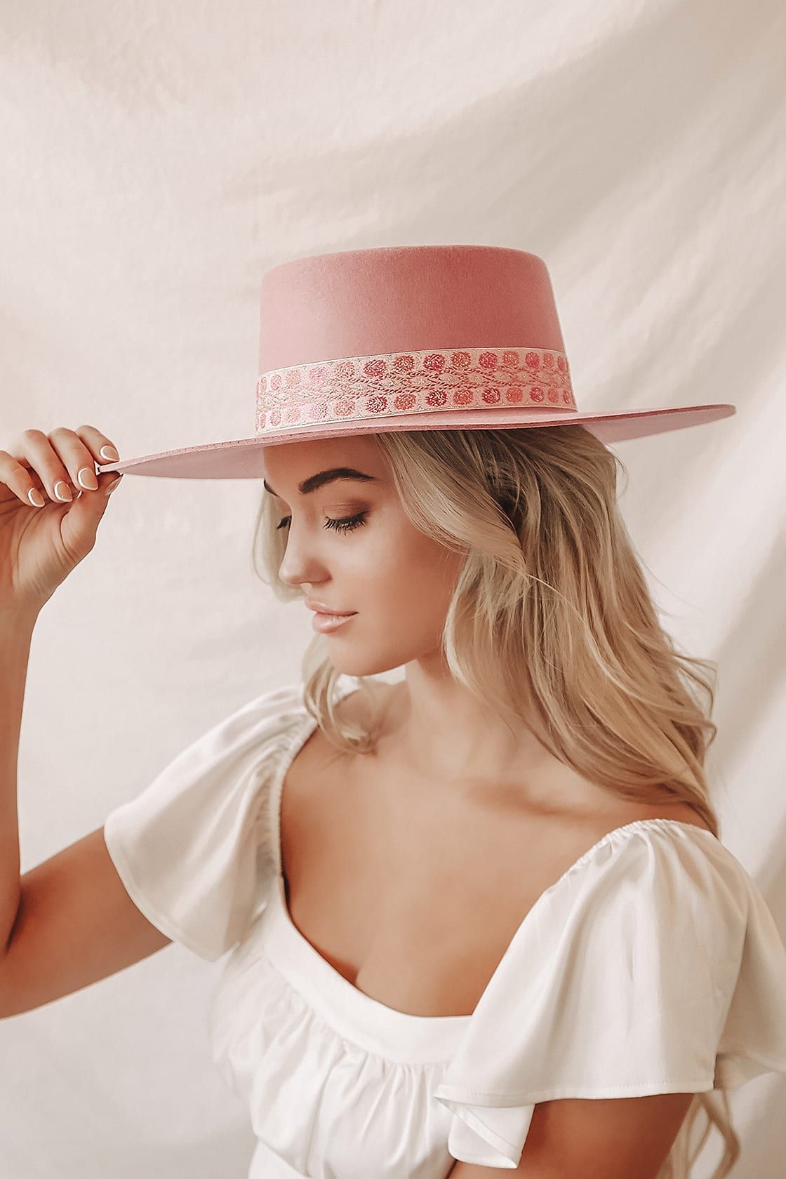 Sierra Rose Pink Wool Boater Hat | Lulus (US)