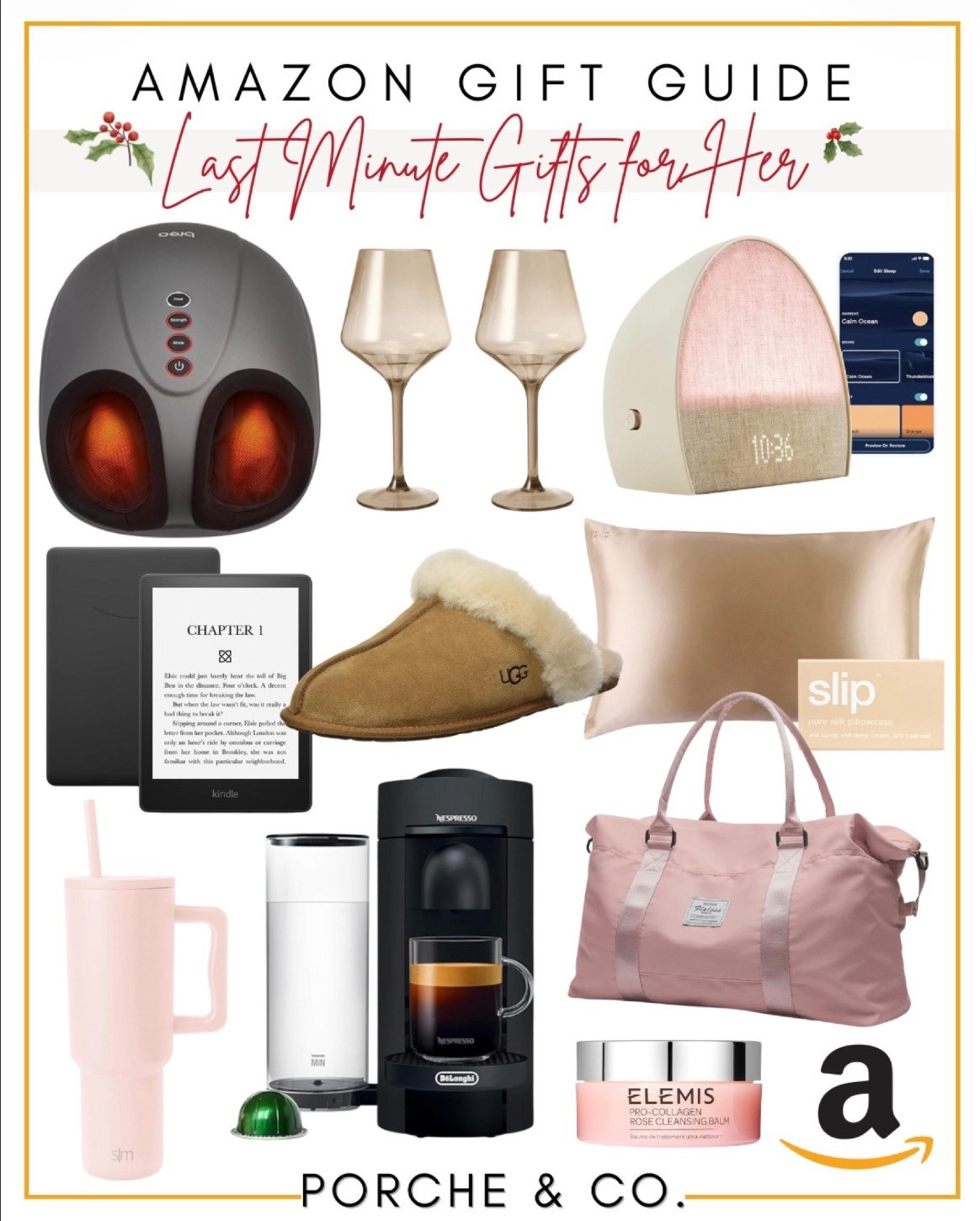 Last-minute gifts for her that still feel luxe 🎁✨
Running out of time but want something she’ll actually love? This Amazon gift guide is filled with cozy, thoughtful, and elevated finds — perfect for pampering, relaxing, and everyday indulgence. Easy to order, quick to arrive, and guaranteed to impress 🤍

🎁 WHAT’S INCLUDED:
• Heated foot massager
• Gold wine glasses
• Smart sunrise alarm clock lamp
• Kindle e-reader
• Cozy UGG slippers
• Silk pillowcase
• Stanley tumbler
• Nespresso coffee machine
• Weekend duffel bag
• Elemis skincare favorite

#HolidayGiftGuide #LastMinuteGifts #GiftsForHer #AmazonGiftGuide
#FootMassager #WineGlasses #SunriseAlarmClock #Kindle
#UGGSlippers #SilkPillowcase #StanleyTumbler
#NespressoMachine #WeekenderBag #ElemisSkincare
#AmazonFinds #LTKGiftGuide #LTKHoliday #PorcheAndCo


#LTKHoliday #LTKGiftGuide #LTKFindsUnder100