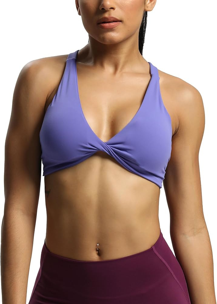 Aoxjox Women's Workout Sports Bras Fitness Backless Padded Satara Low Impact Bra Yoga Crop Tank T... | Amazon (US)