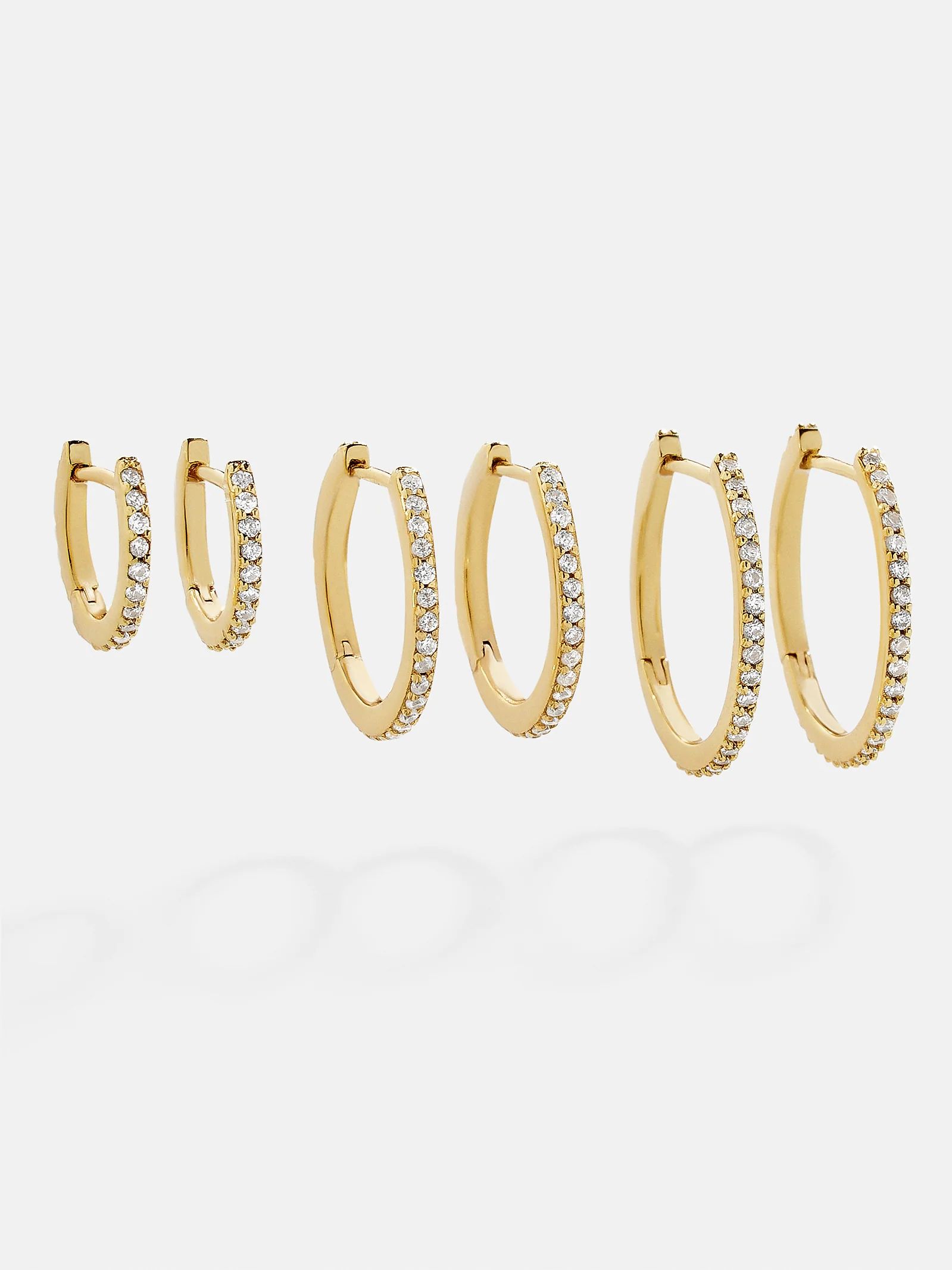 Niata 18K Gold Earring Set - Gold/Pavé | BaubleBar (US)