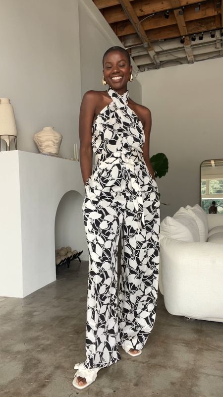 Spring outfit under $40! Wide leg jumpsuit with black and white print! Also comes in pink and black. I’m wearing a small  

#LTKVideo #LTKfindsunder100 #LTKfindsunder50