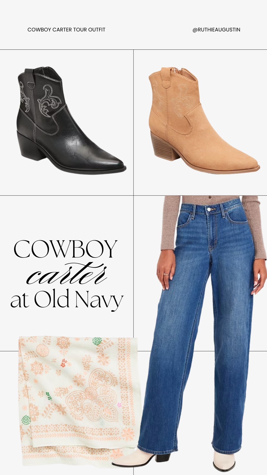 Cowboy Carter at Old Navy! 

Here's a roundup of a few very western, country, cowboy looks from Old Navy for the upcoming Beyonce Cowboy Carter concert tour!

(Concert outfit, denim, denim cowboy, denim outfit, Cowboy Carter outfit, rodeo outfit, rodeo fashion, country fashion, beyonce tour fashion, country outfit, western outfit, western boots, cowboy boots) 

#LTKSaleAlert #LTKFindsUnder50 #LTKStyleTip