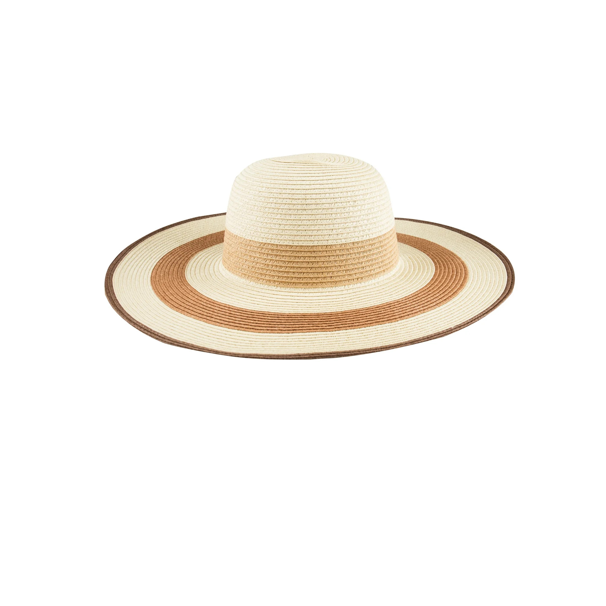 Jessica Simpson Women's Straw Wide Brim Fedora Hat with�Geometric Band | Walmart (US)