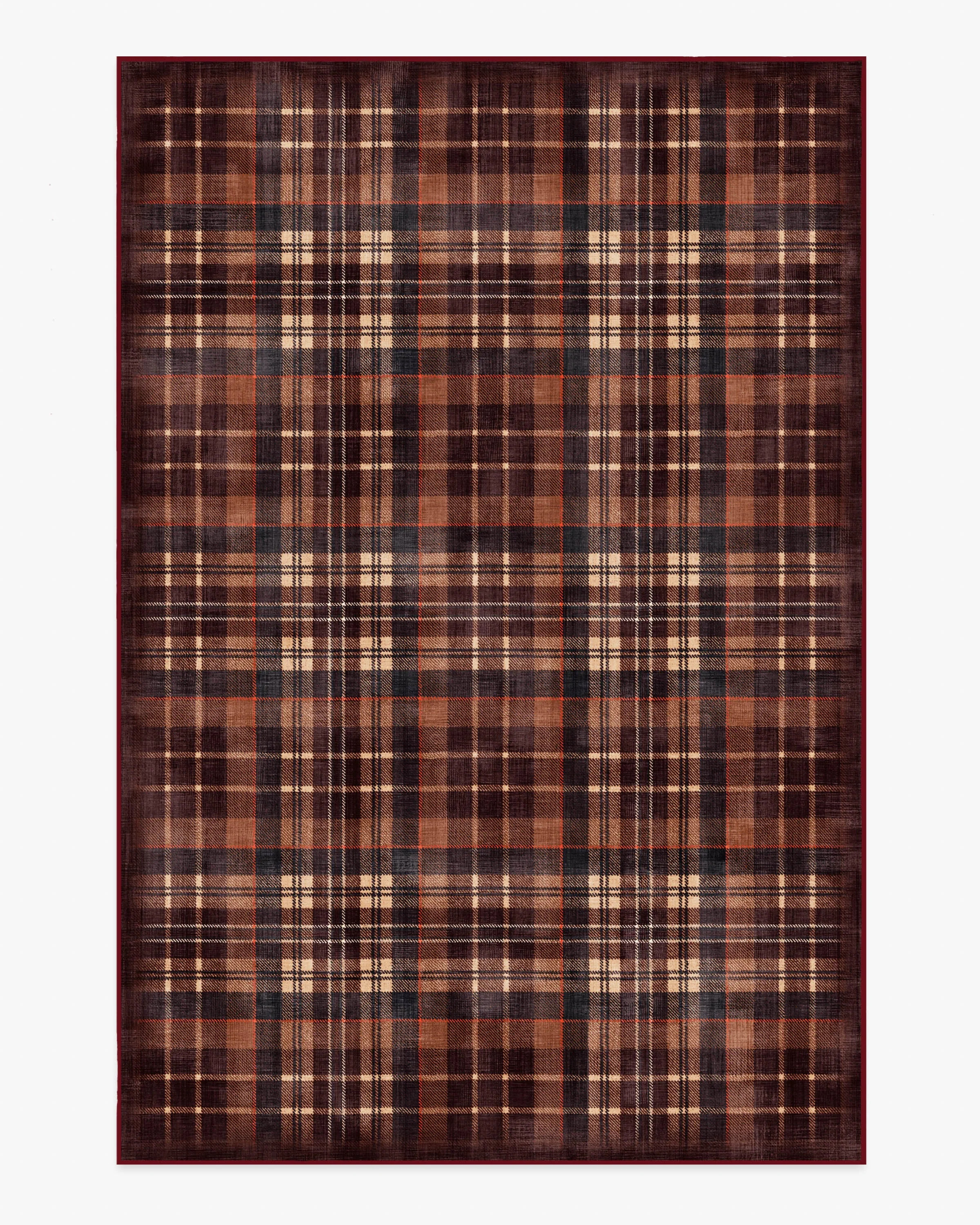 Flannel Plaid Burgundy Rug | Ruggable US | Ruggable