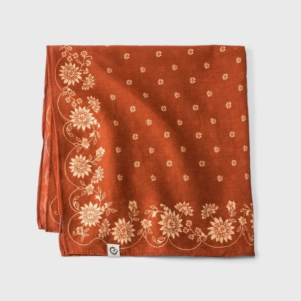 Women's Paisley Printed Cotton Bandana - Universal Thread™ Rust | Target