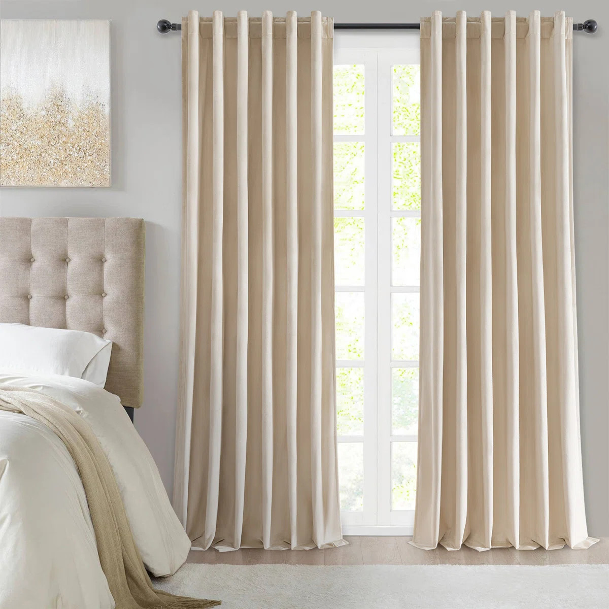 Ike Solid 70%-85% Blackout Rod Pocket Back Curtain Panels (Set of 2) | Wayfair North America