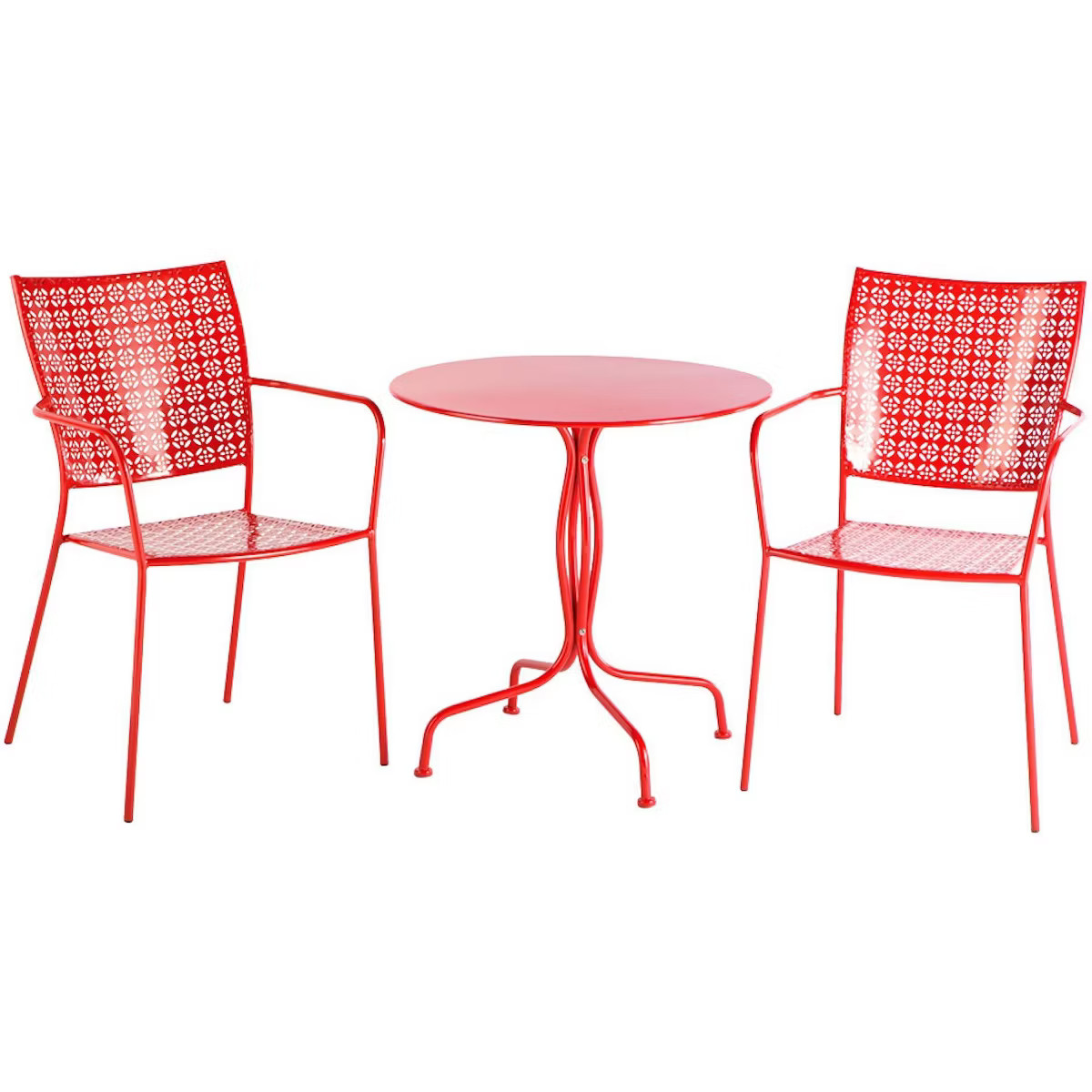 3pc Wrought Iron Martini Bistro Set with Round Table & 2 Stackable Chairs - Alfresco Home | Target