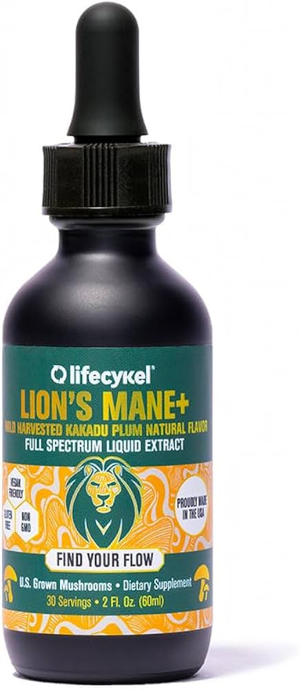 Life Cykel Lion's Mane Mushroom Extract w/Kakadu Plum- Memory Focus Clarity REM Sleep-100% Organi... | Amazon (US)