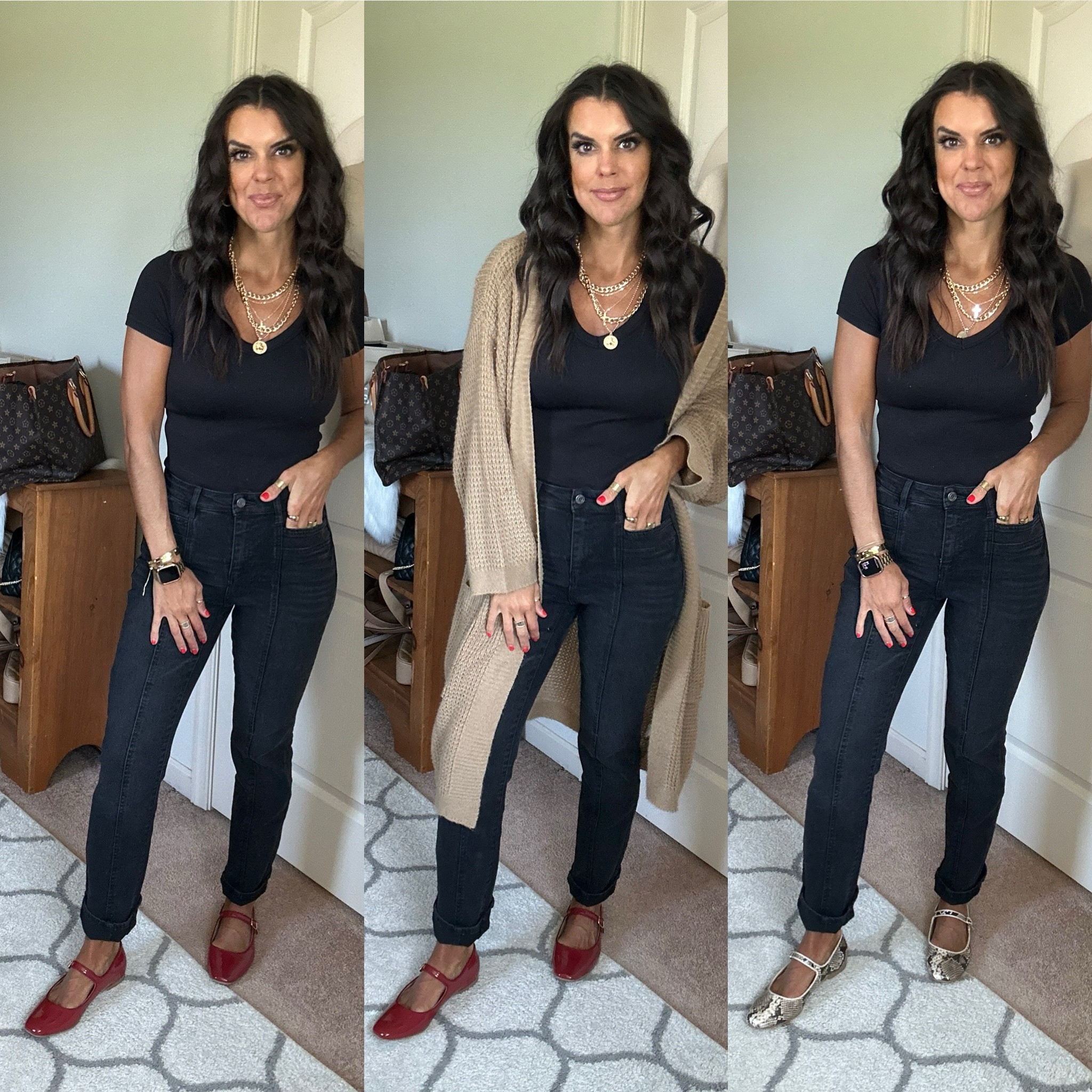 New Walmart shoes! So good! 
Size small in tee and sweater 
Size 2 in Jeans
Shoes tts

#LTKWorkwear #LTKSeasonal #LTKFindsUnder100