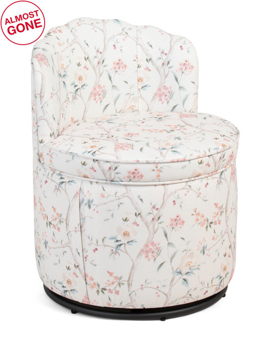 28in Scalloped Vanity Swivel Stool | TJ Maxx