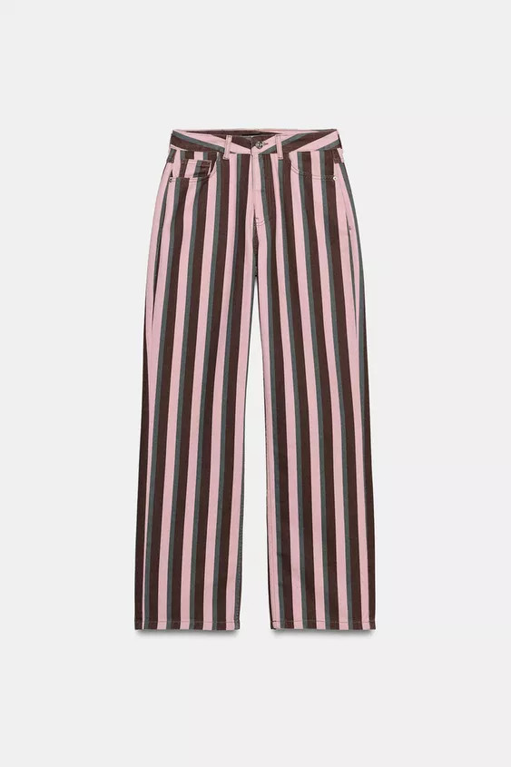 Z1975 MID-RISE STRIPED STRAIGHT LEG JEANS | Zara Canada