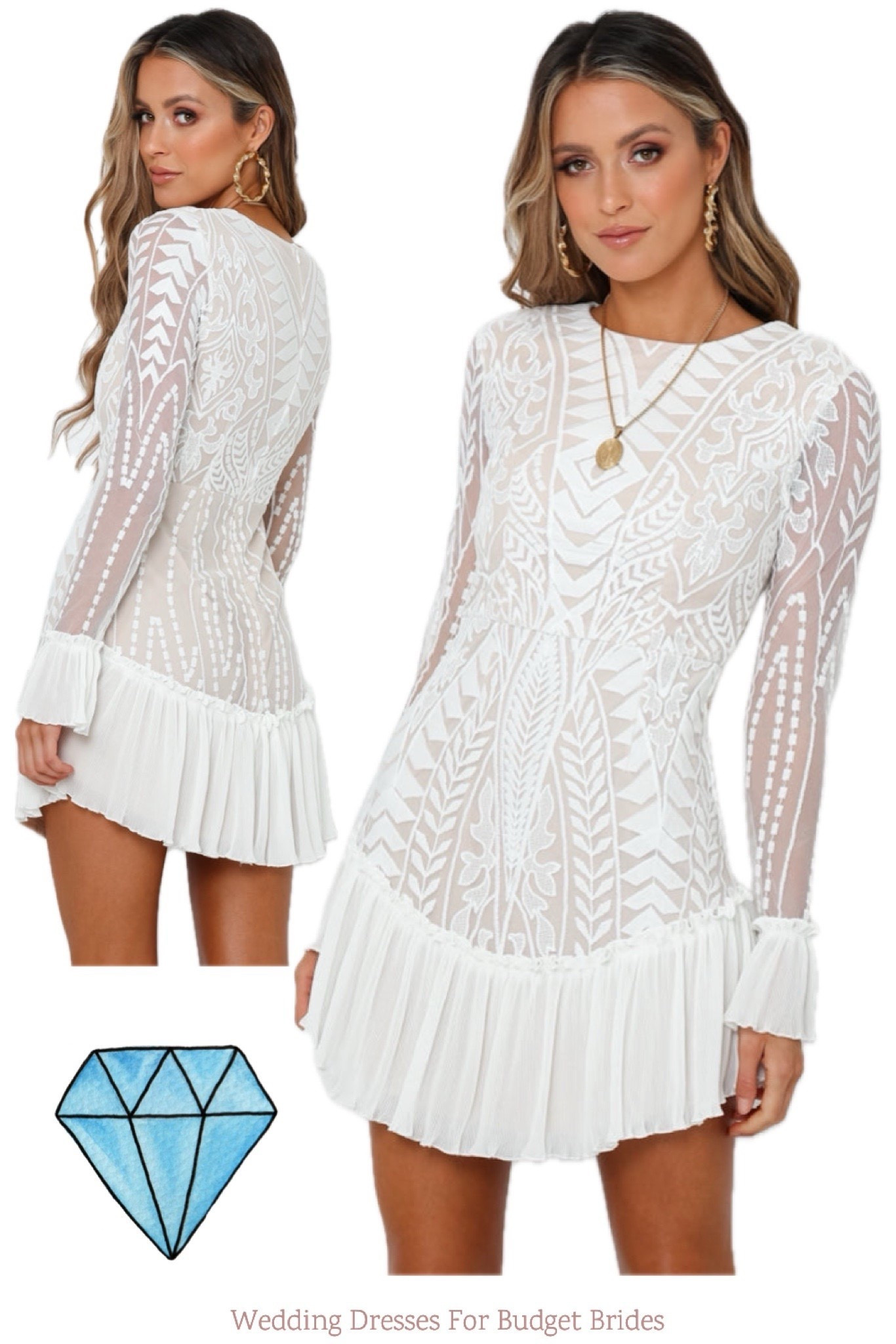 A lovely dress for a bride to be for engagement party, engagement photos, bachelorette party, bridal shower, elopement, or after party look. Find it at Hello Molly. 

#LTKHoliday #LTKWedding #LTKSeasonal