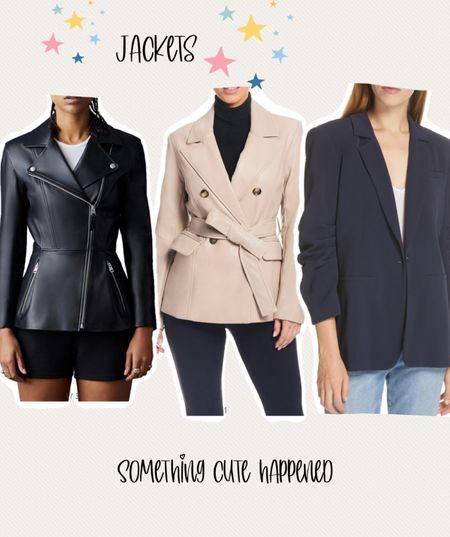 Gorgeous jackets for the spring
Faux leather 
Blazers
Spring transition outfits work wear

#LTKstyletip #LTKSeasonal #LTKworkwear