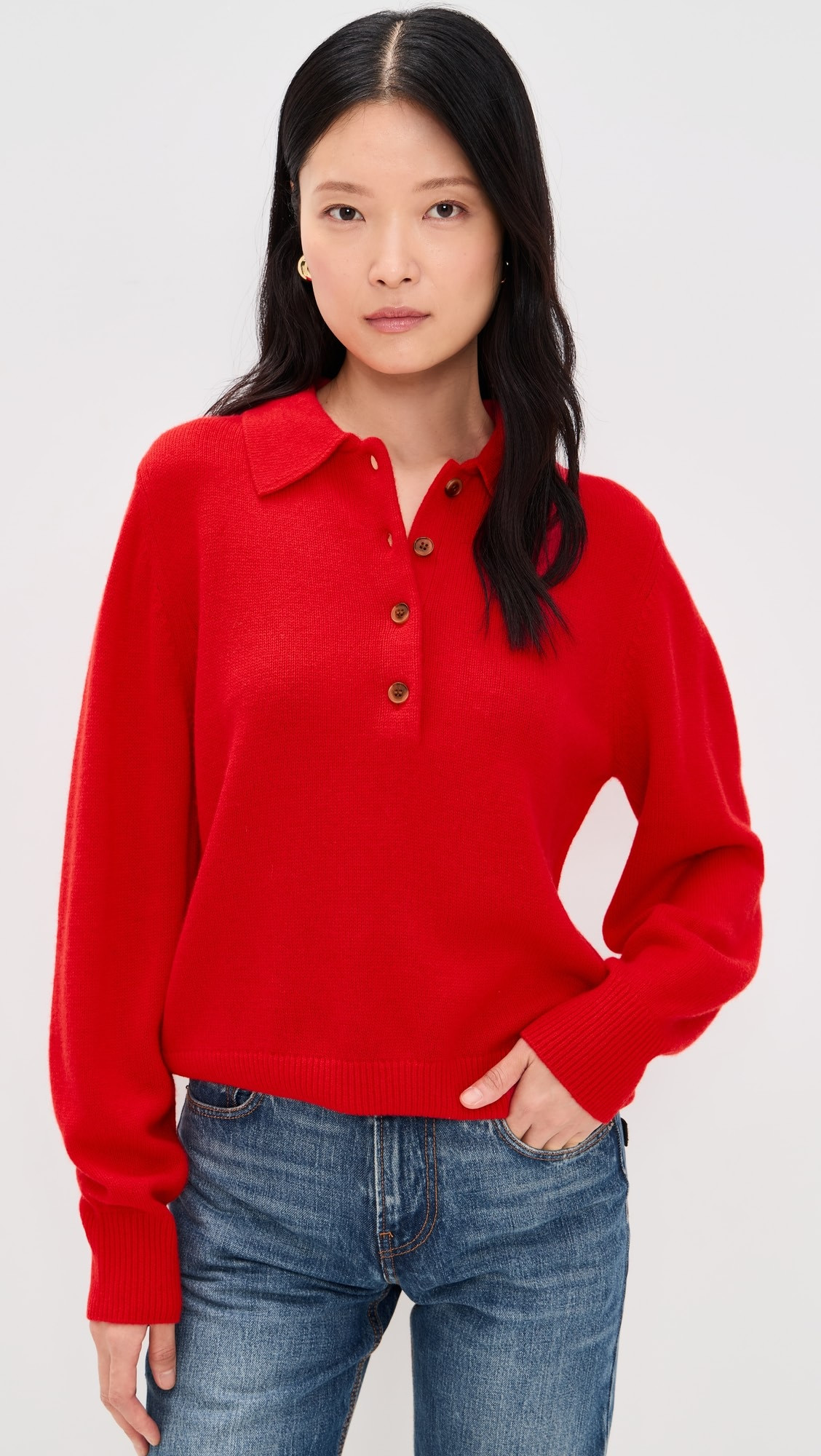 The Cashmere Polo In Cherry | Shopbop