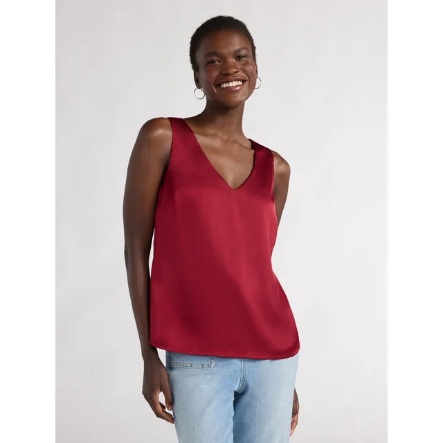 Scoop Women’s Satin Tank Top, Sizes XS-XXL | Walmart (US)