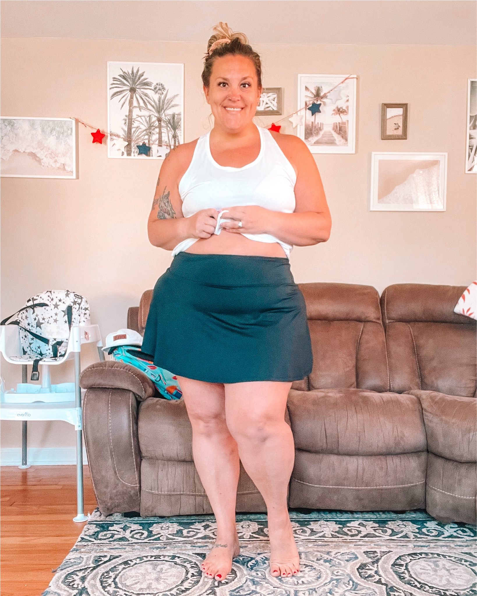 one of my summer outfits always in rotation! ☀️

perfect for any summer activity, this tennis skirt has 2 pockets (one made to hold either tennis or pickle balls!), a wide waistband that is comfortable and not at all restrictive, and a soft flowy skirt that makes every girl feel pretty!

I’m wearing XXL and own this black, heathered gray, white, and lavender.

pairing it with the $6 Walmart athletic tank top is a perfect combo!

#LTKMidsize #LTKFitness #LTKPlusSize