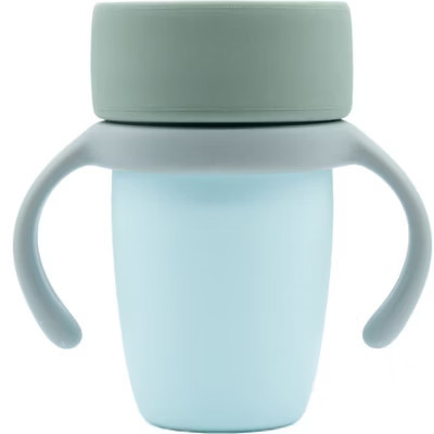 WeeSprout Baby Training Cup, Silicone Sippy Cup with Removable Handles for Weaning Off Bottle - Sky/Matte Green/Light Gray | Target