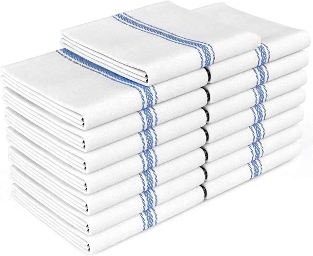 Zeppoli Classic Dish Towels - 15 Pack - 14" by 25" - 100% Cotton Kitchen Towels - Reusable Bulk C... | Amazon (US)