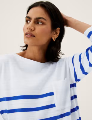 Pure Cotton Striped Crew Neck Top | M&S Collection | M&S | Marks & Spencer (UK)