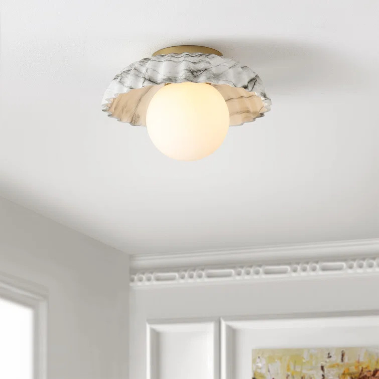 Lumturije 1 - Light 12'' Unique/Statement Dome Flush Mount | Wayfair North America