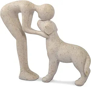 Dog Sculpture Home Decor Cute Man and Dog Statue Decoration for Office、Living Room、Bedroom、... | Amazon (US)