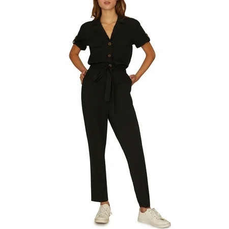 Sanctuary Renewal Utility Jumpsuit Black | Walmart (US)