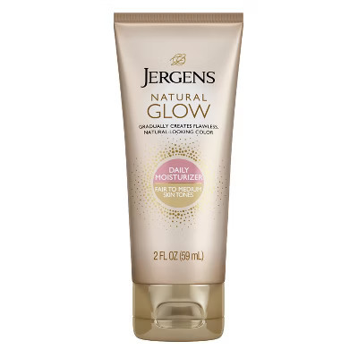 Jergens Natural Glow Daily Moisturizer Self Tanner Body Lotion Sunless Tanning - Fair To Medium - 2 fl oz | Target