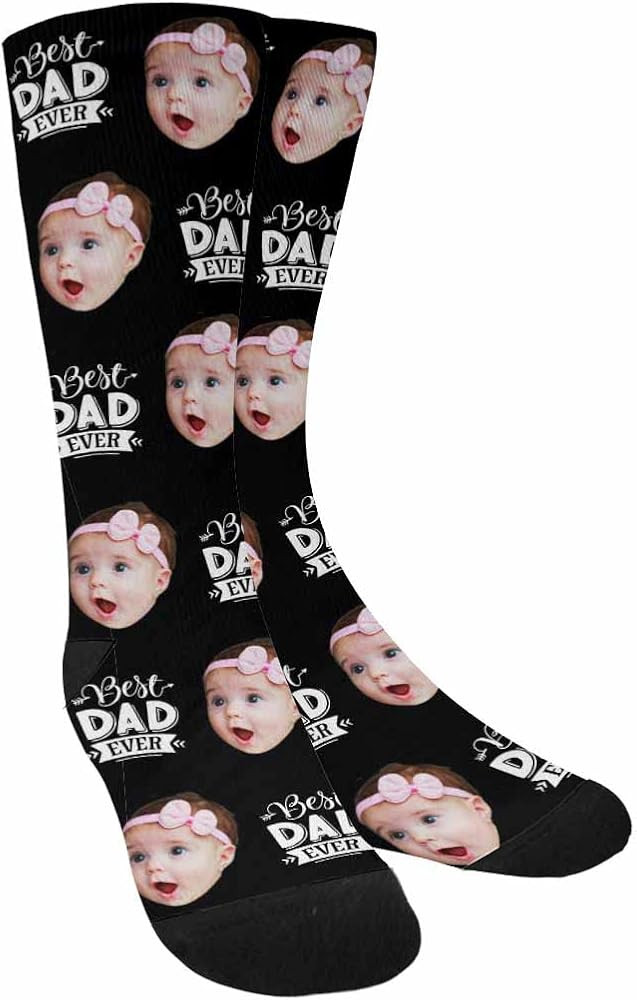 Custom Personalized Photo Pet Face Socks, Cat and Dog Tracks Paws Bones Crew Socks with Picture f... | Amazon (US)