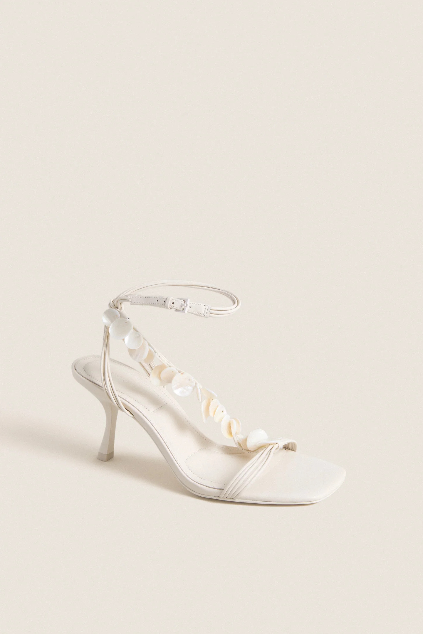 Alabaster Elin Natural Shell Beaded Heels | Tuckernuck (US)