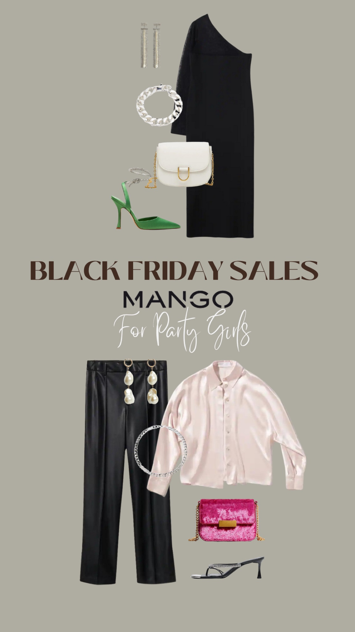 Mango Black Friday sales - for party girls guide


Shopping guide, for her, Black Friday sales, Black Friday, gift guide, Black Friday deals, party wear, occasion wear, cascade earrings, shoulder bag, black dress, leather pants, faux leather pants, pearl earrings, satin shirt, chain necklace, sandal heels

#LTKGiftGuide #LTKstyletip #LTKHoliday