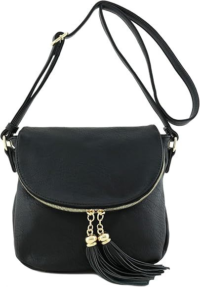 Tassel Accent Crossbody Bag with Flap Top | Amazon (US)