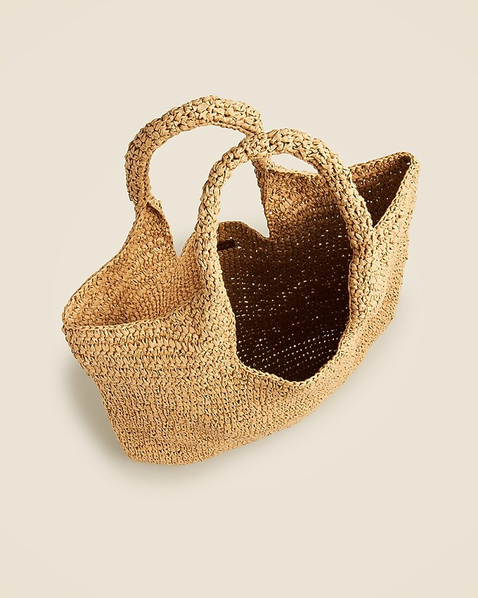 Raffia shoulder tote | J. Crew US