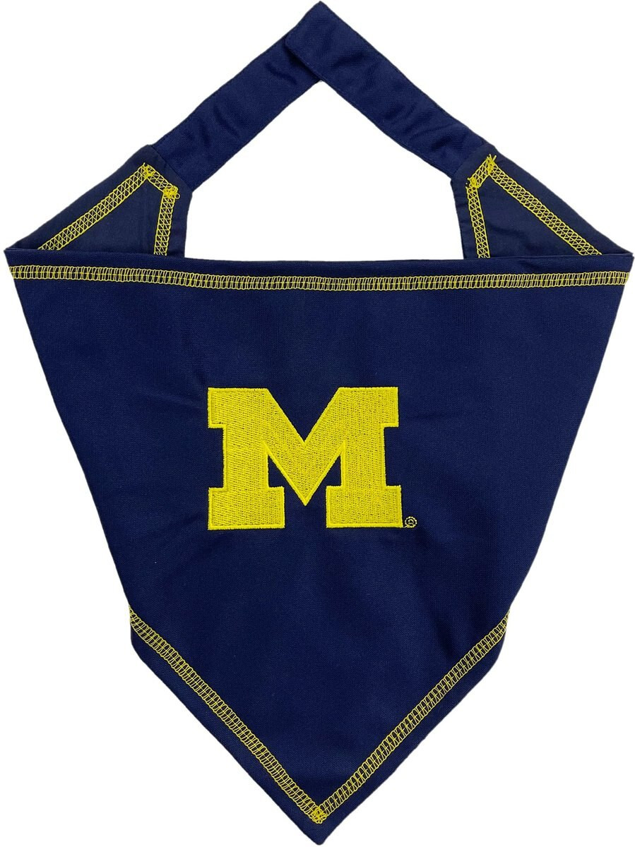 Pets First NCAA Michigan Tie Around Dog & Cat Bandana, Small/Medium | Chewy