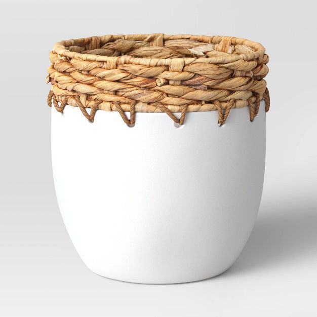 Large Ceramic /Woven Planter White - Threshold™ | Target