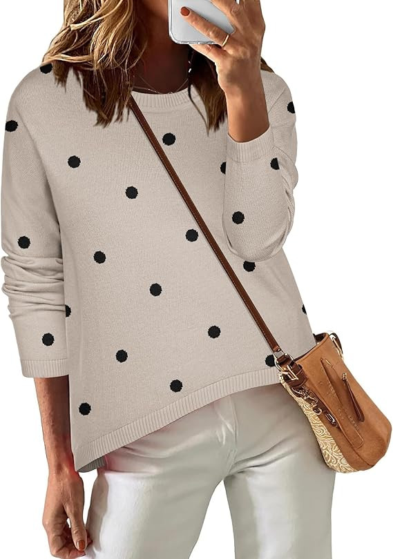 Zeagoo Sweaters for Women Fall Outfits Trendy 2024 Long Sleeve Crew Neck Knit Pullover Sweater To... | Amazon (US)