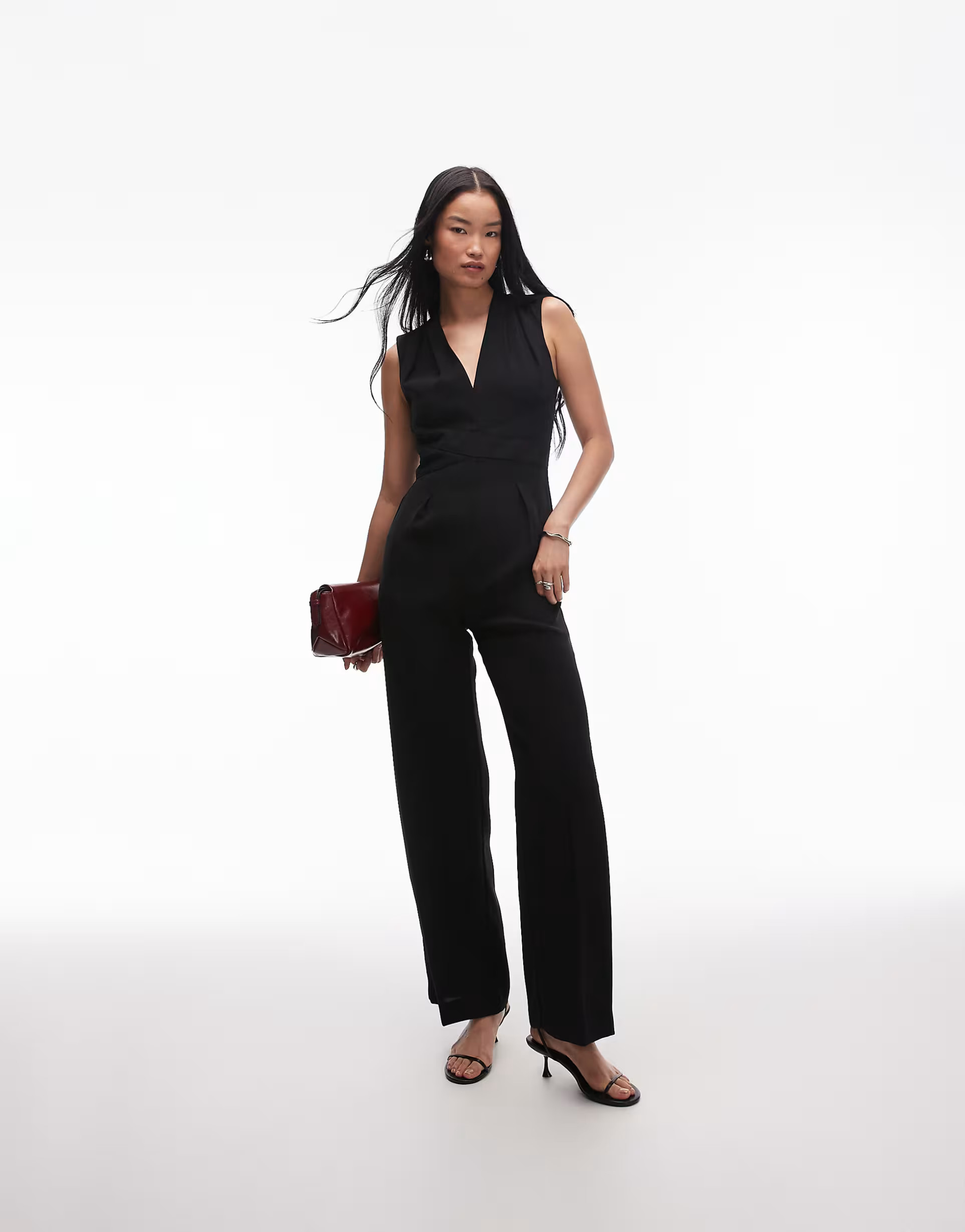 Mango wool mix structured jumpsuit in black | ASOS (Global)