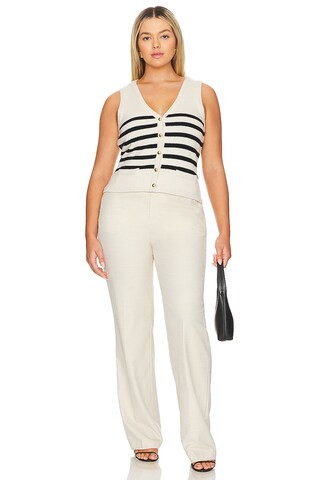 by Marianna Calanth Striped Vest in Cream & Black | Revolve Clothing (Global)
