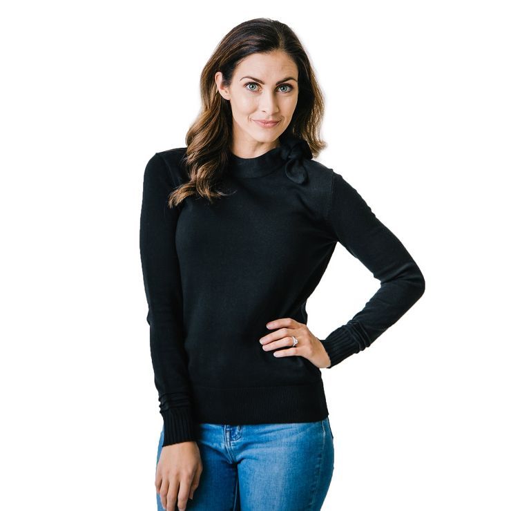 Hope & Henry Womens' Long Sleeve Tie-Neck Sweater | Target