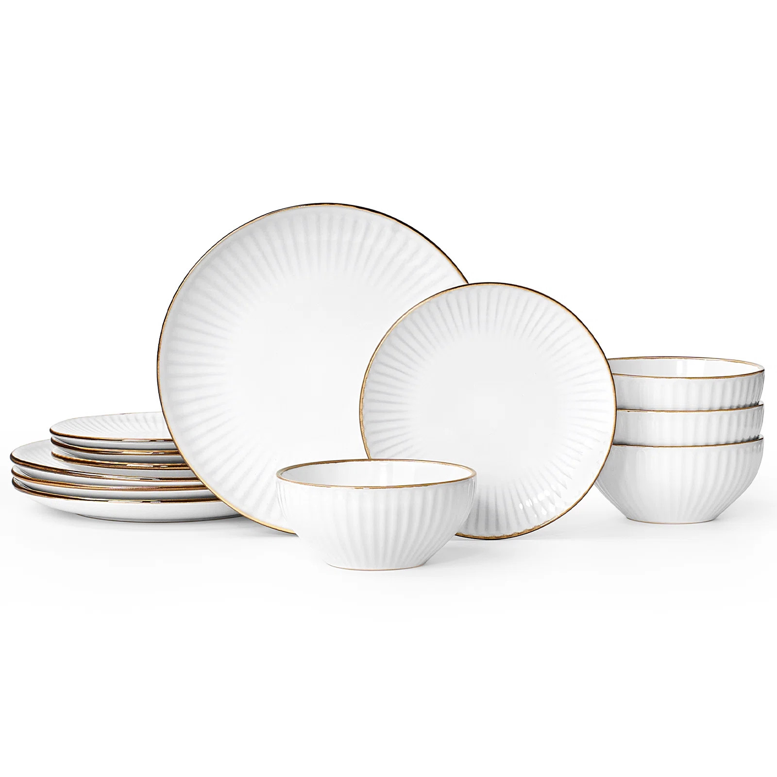 12-Piece Stoneware Dinnerware Sets, Dish Set for 4 | Wayfair North America