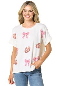 Cato Fashions | Cato Sequin Football Tee | Cato Fashions
