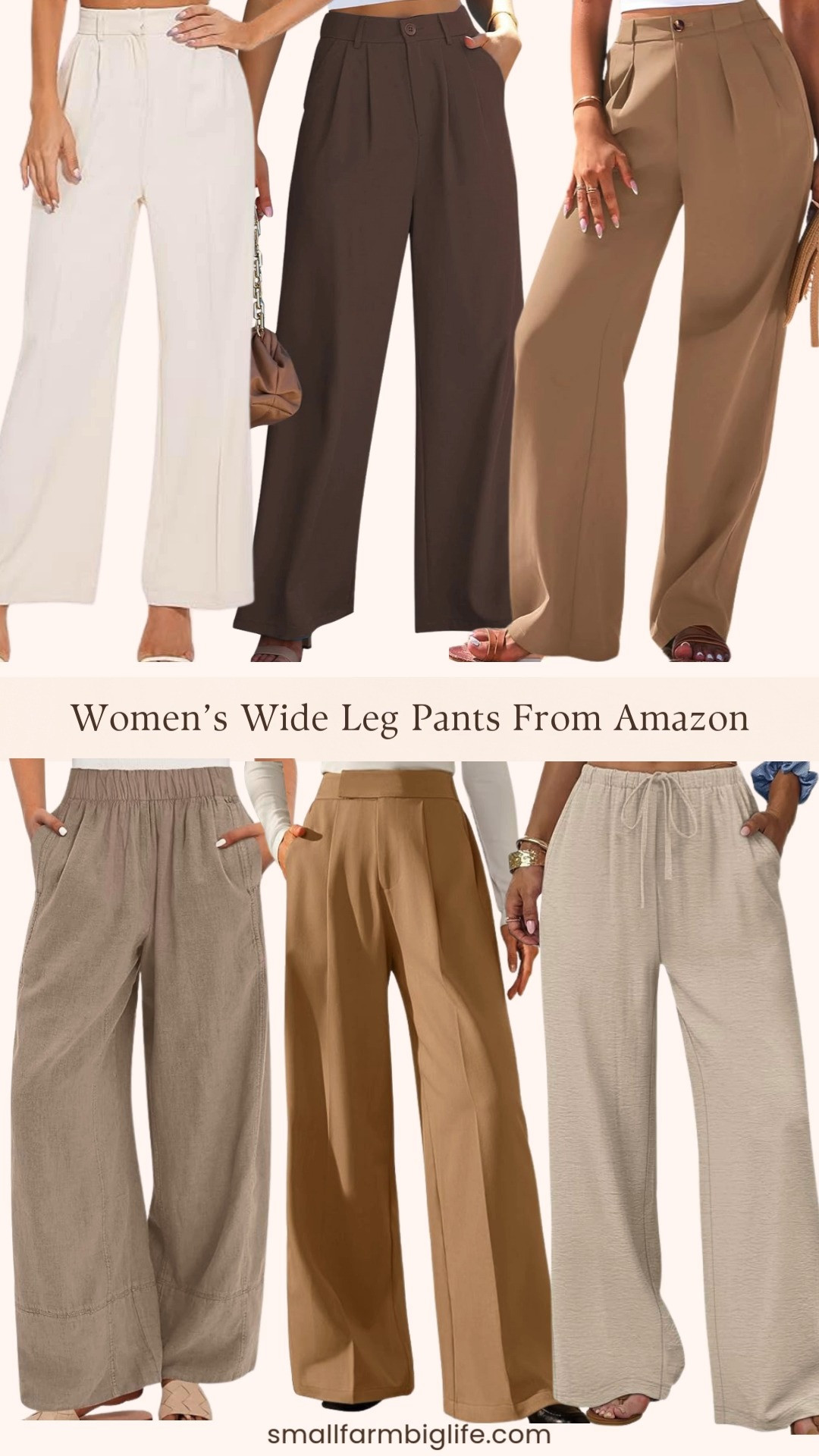 Easy, flowy wide leg pants you can dress up or down 🤍 These Amazon linen and palazzo styles feature high waisted, elastic fits in tan, beige, and brown. They are perfect for work, weekends, or travel. Lightweight, comfortable, and effortlessly chic wide leg pants you’ll reach for all season long. 

 #LTKgrwm #LTKootd #LTKOver40