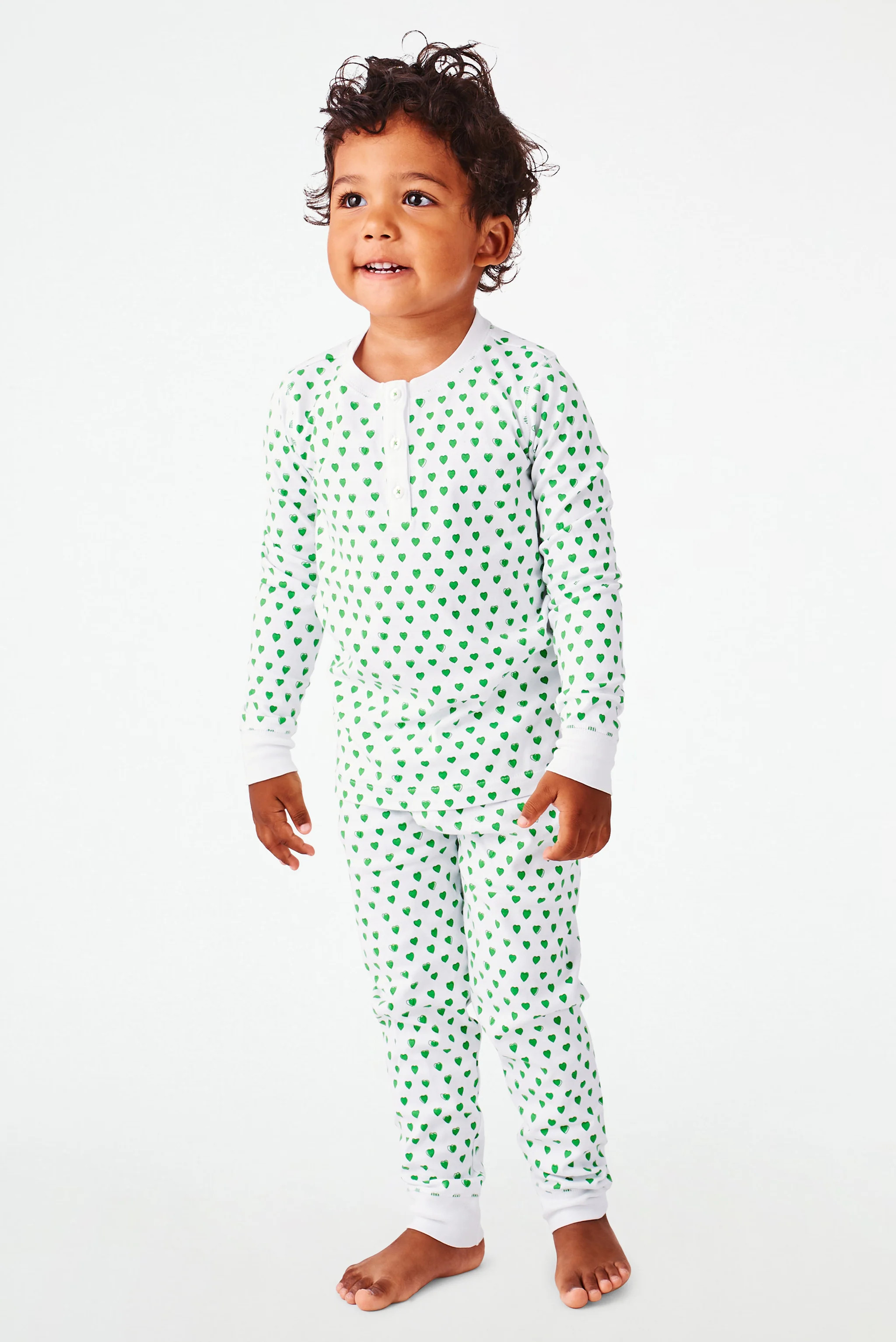 Kids Hearts Pajamas EMERALD / 10 | Roller Rabbit